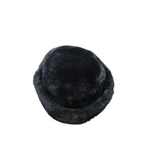 Basic faux fur black winter hat, one size
